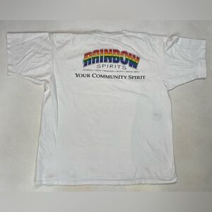 VINTAGE Rainbow Spirits Your Community Spirit Graphic T-shirt Men XL White 90s